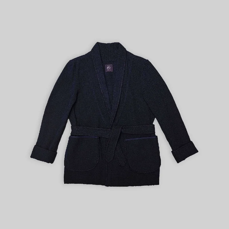 Handwoven Navy Wrap JacketDown Jackets