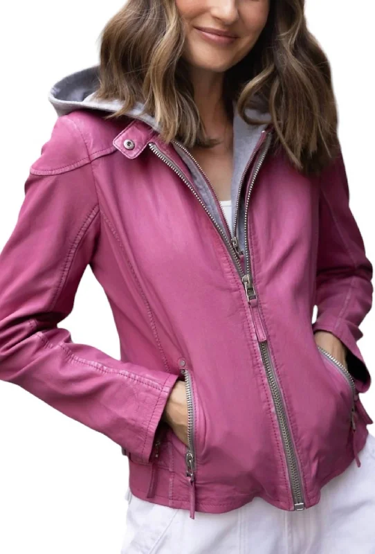 Finja Leather Jacket In PinkPerformance Jackets