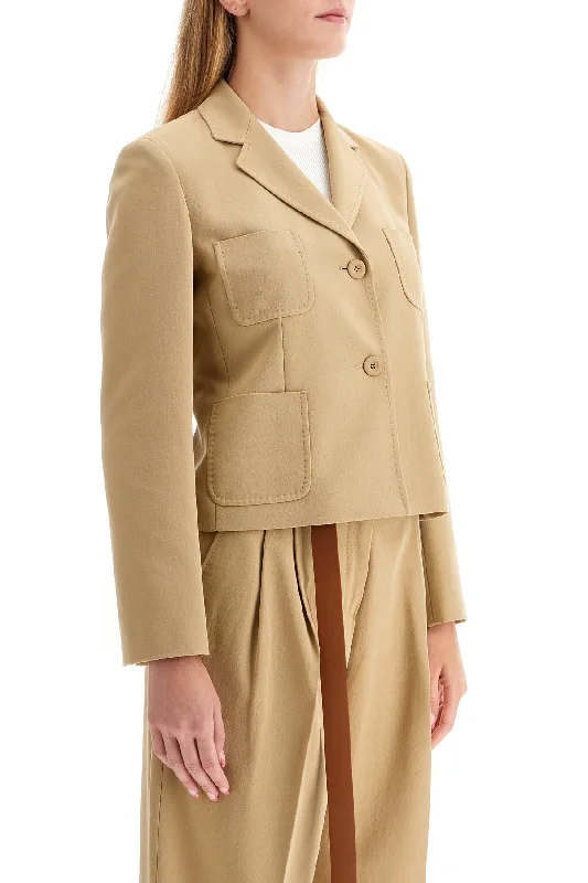 Max Mara Studio Single-Breasted Canvas Jacket In 'Pocketed Jackets