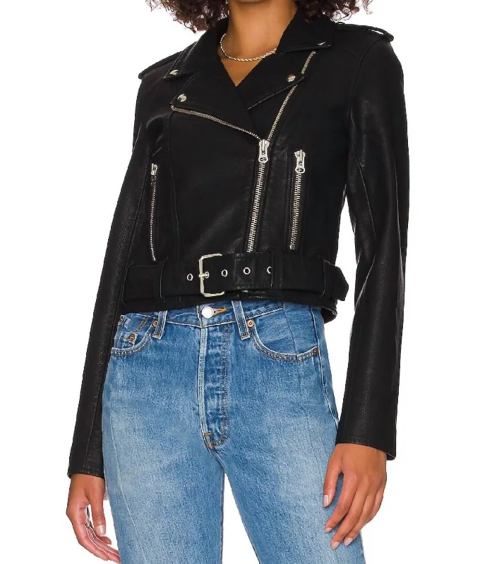 Tracy Leather Jacket In NoirSummer Jackets