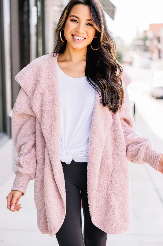 All About The Glam Mauve Pink Faux Fur JacketBranded Jackets