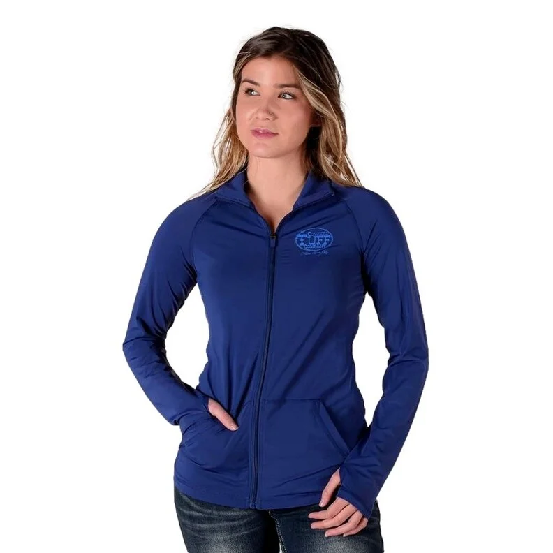 Cowgirl Tuff Western Jacket Womens Lightweight Zip Indigo 100563Fleece Jackets