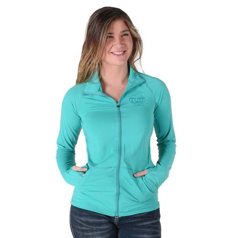 Cowgirl Tuff Western Jacket Womens Lightweight Zip Turquoise 100562Branded Jackets