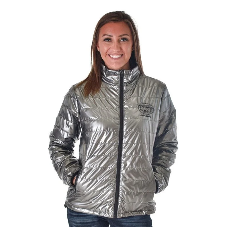 Cowgirl Tuff Western Jacket Womens Mid Weight Logo Silver 100731Hiking Jackets