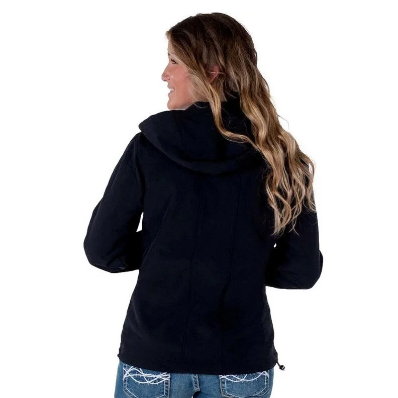 Cowgirl Tuff Western Jacket Womens Stretch Hood Zip Black H00731College Jackets