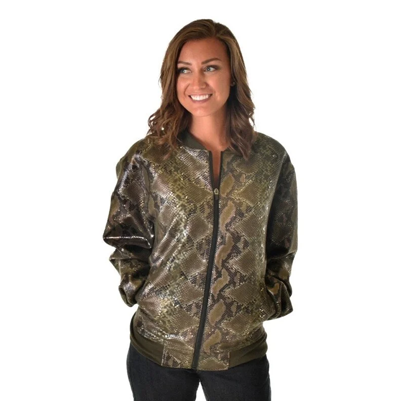 Cowgirl Tuff Western Jacket Womens Stretch Snakeskin Green 100734Field Jackets