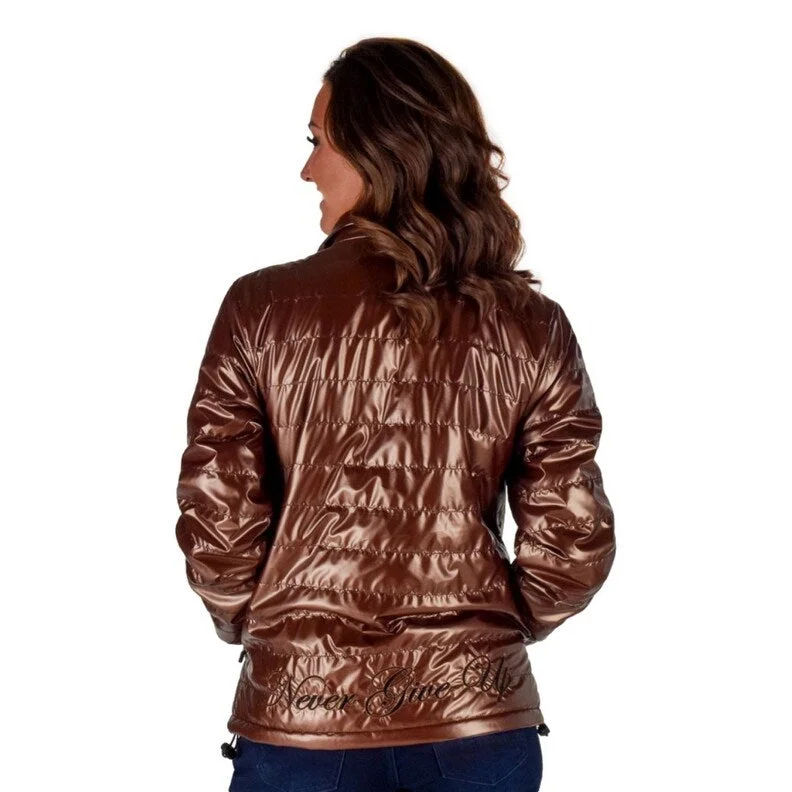 Cowgirl Tuff Western Jacket Womens Zip Hand Pocket Logo Copper 100730Hunting Jackets