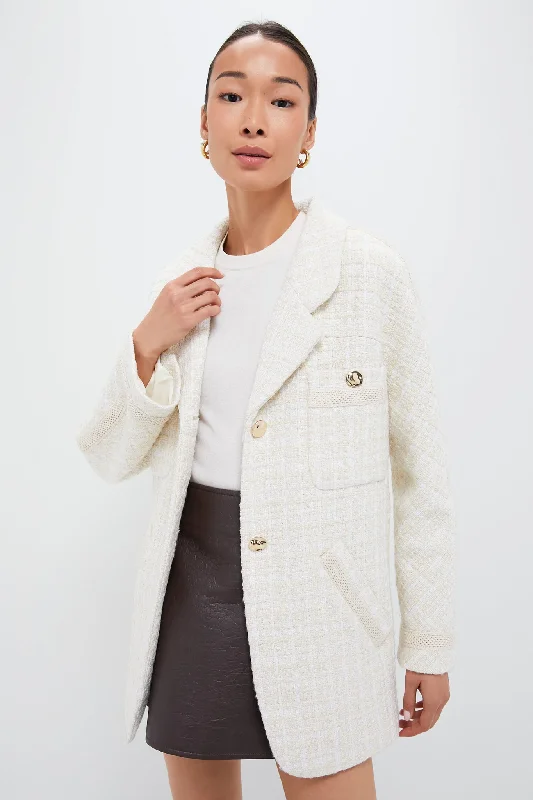 Ivory Tweed Renata JacketLace-Up Jackets