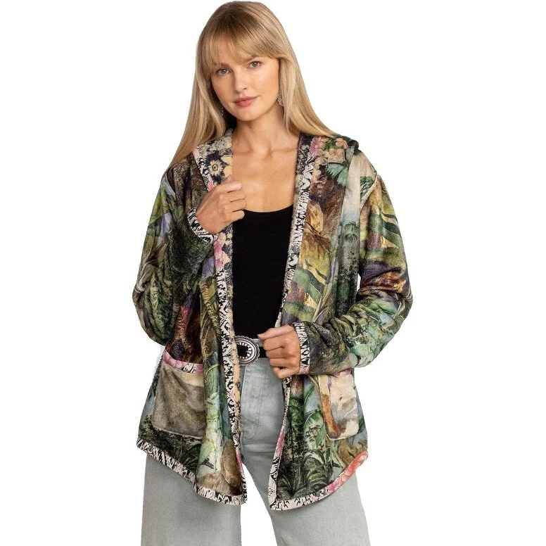 Johnny Was Women's Joan Sherpa Jacket, Rawi Scarf PrintCollege Jackets