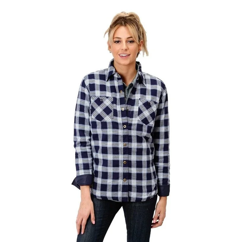 Roper Western Jacket Women Reversible Plaid Navy 03-098-0117-2688 BUArtist Jackets