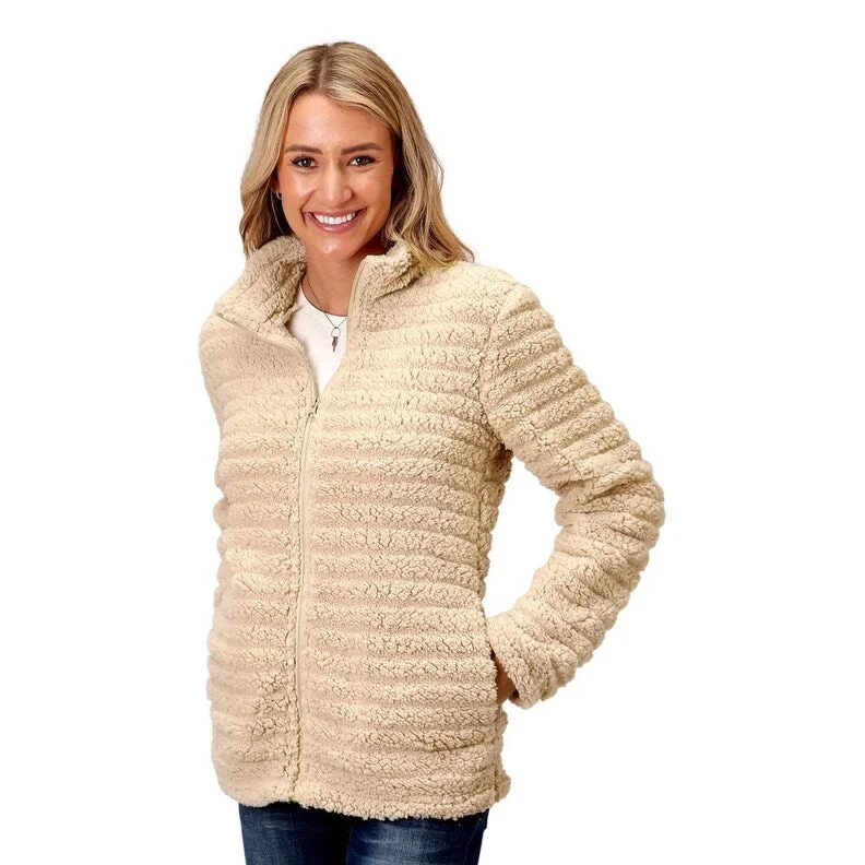 Roper Western Jacket Womens Faux Mink Zip Cream 03-098-0250-6179 WHVarsity Jackets