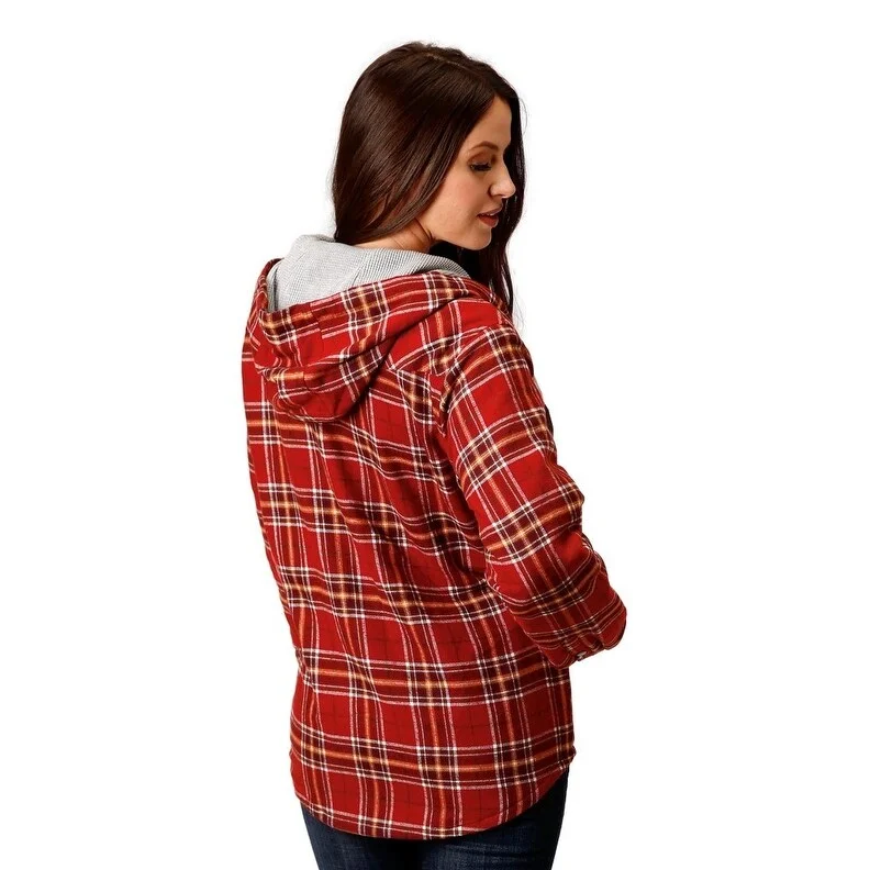 Roper Western Jacket Womens Flannel Thermal Rust 03-098-0119-4697 RTGlitter Jackets