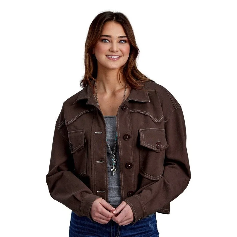 Roper Western Jacket Womens Fleece Straight Yokes 03-098-0514-6105 BRLace-Up Jackets