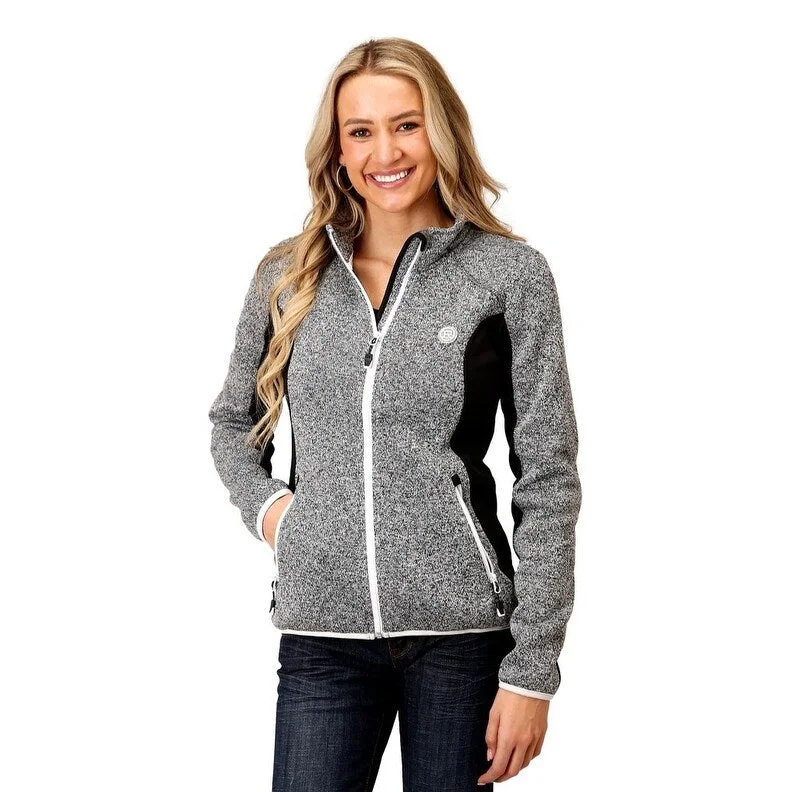 Roper Western Jacket Womens Fleece Zip Logo Gray 03-098-0794-6155 GYBand Merch Jackets