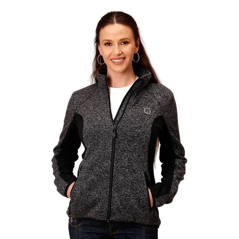 Roper Western Jacket Womens Fleece Zipper Gray 03-098-0794-6151 GYCycling Jackets