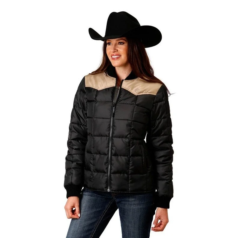 Roper Western Jacket Womens Logo Zip Black 03-098-0761-0534 BLSequined Jackets