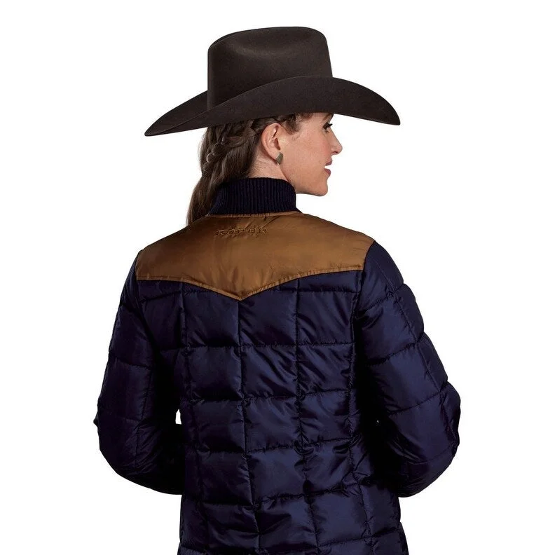 Roper Western Jacket Womens Quilted Light Blue 03-098-0761-0537 BUDown Jackets