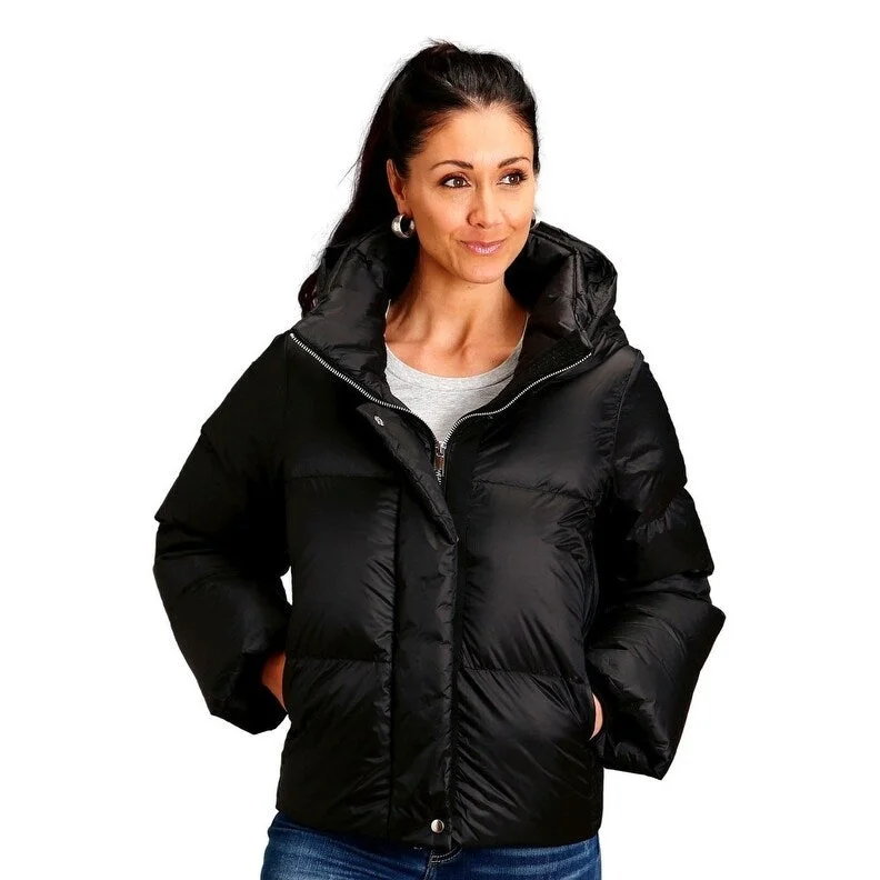 Roper Western Jacket Womens Quilted Puffer Black 03-098-0693-0120 BLField Jackets