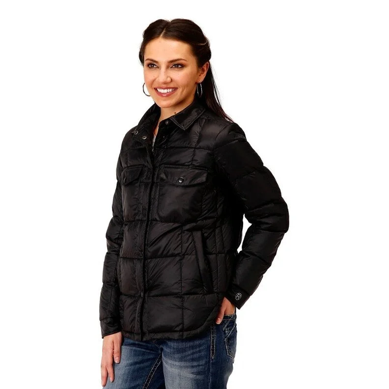 Roper Western Jacket Womens Quilted Snap Black 03-098-0693-6160 BLSheer Jackets