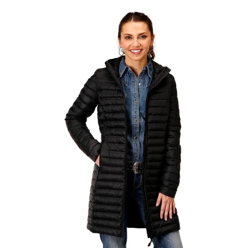 Roper Western Jacket Womens Quilted Zip Black 03-098-0693-6140 BLStatement Jackets