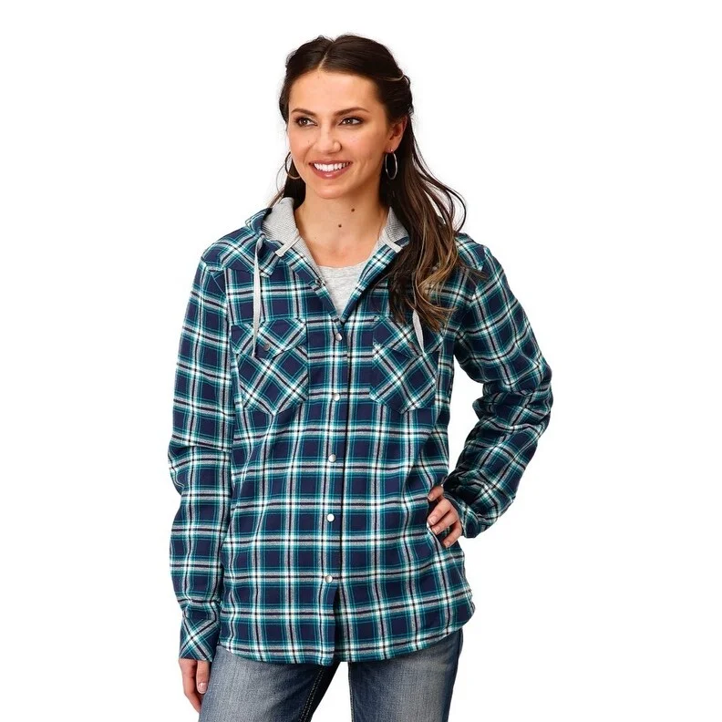 Roper Western Jacket Womens Shirt Jac Plaid Snap 03-098-0119-4695 BUFlannel Jackets