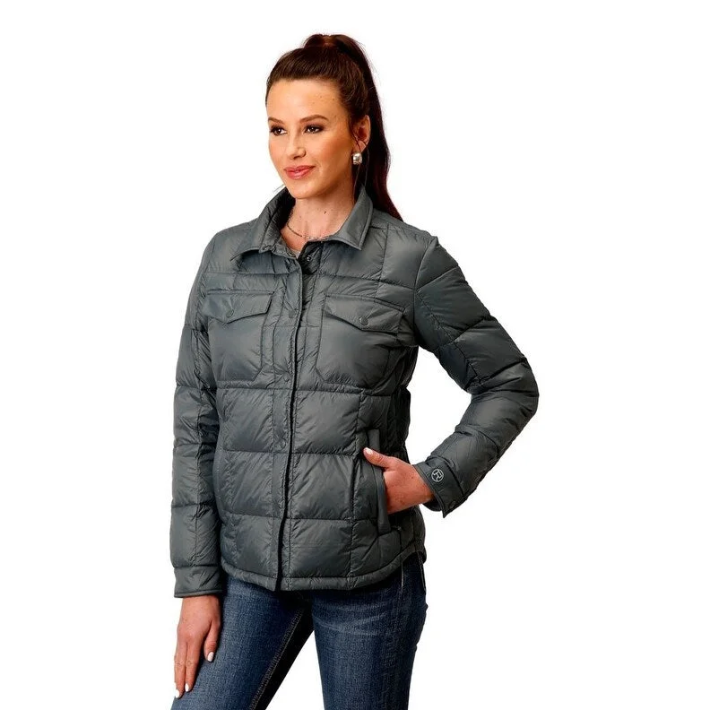 Roper Western Jacket Womens Snap Quilted Sage 03-098-0693-6190 GRCotton Jackets