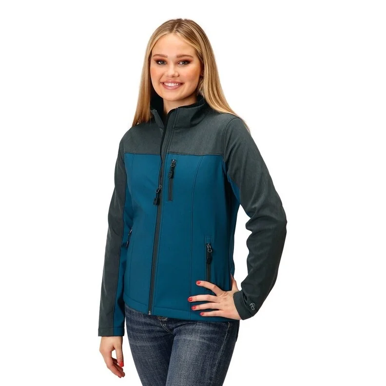 Roper Western Jacket Womens Soft Shell Logo Teal 03-098-0780-0621 GRTravel Jackets