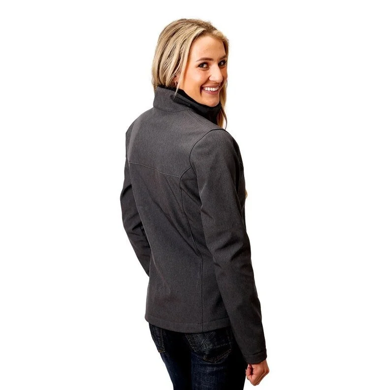 Roper Western Jacket Womens Softshell Zip Gray 03-098-0780-6144 GYRain Jackets