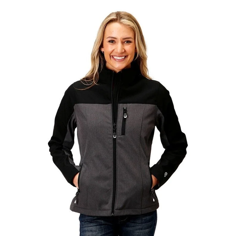 Roper Western Jacket Womens Softshell Zip Gray 03-098-0780-6163 GYTasseled Jackets