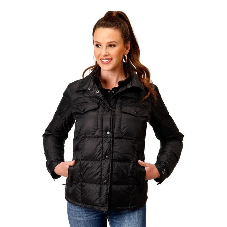 Roper Western Jacket Womens Square Quilted Black 03-098-0693-6187 BLBeaded Jackets