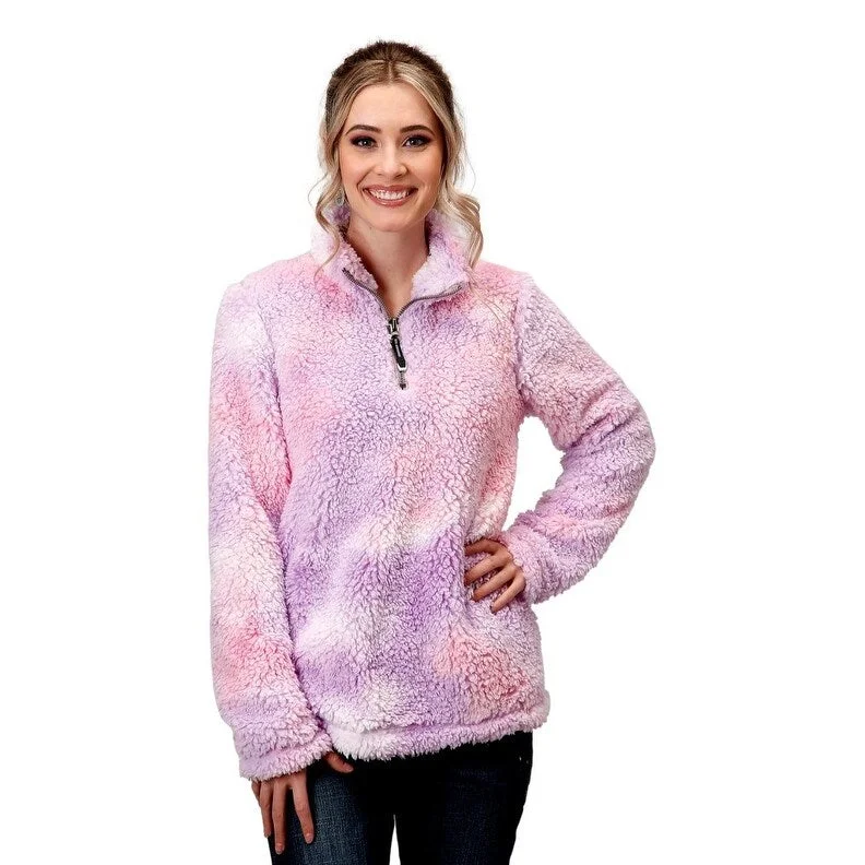 Roper Western Jacket Womens Tie Dye 1/4 Zip Purple 03-098-0250-6173 PUTravel Jackets