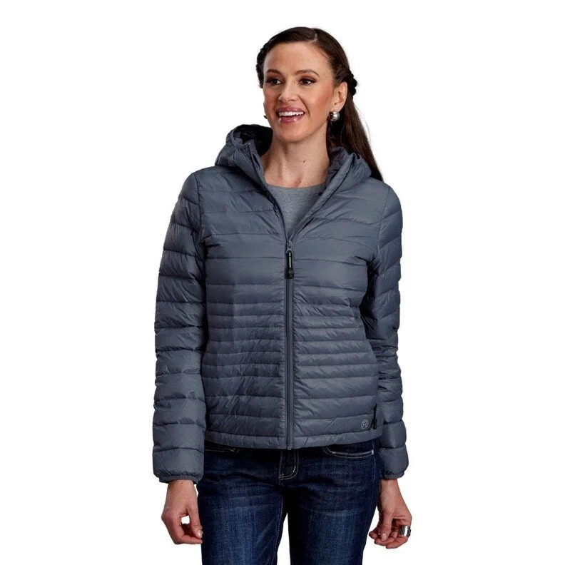 Roper Western Jacket Womens Zip Quilted Hood Blue 03-098-0693-6001 BUInsulated Jackets