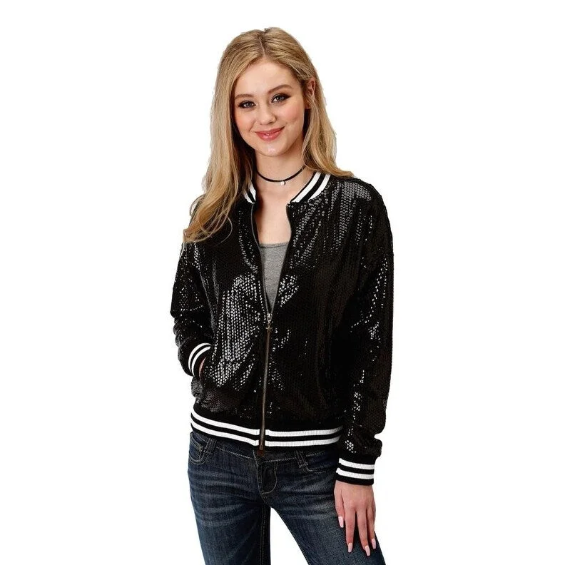 Roper Western Jacket Womens Zip Sequin Black 03-098-0565-6049 BLBlazers