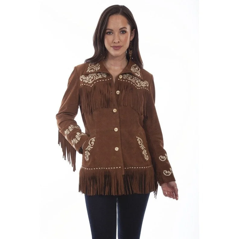 Scully Western Jacket Womens Embroidered Fringe Cinnamon F0_L1055Wool Jackets