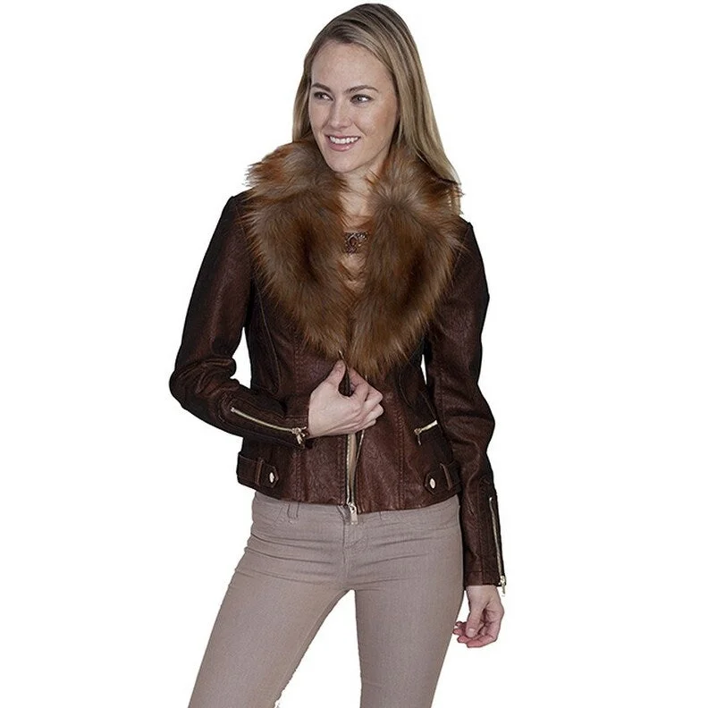 Scully Western Jacket Womens Faux Fur Notched Lapels Zip Front F0_8052Limited Edition Jackets