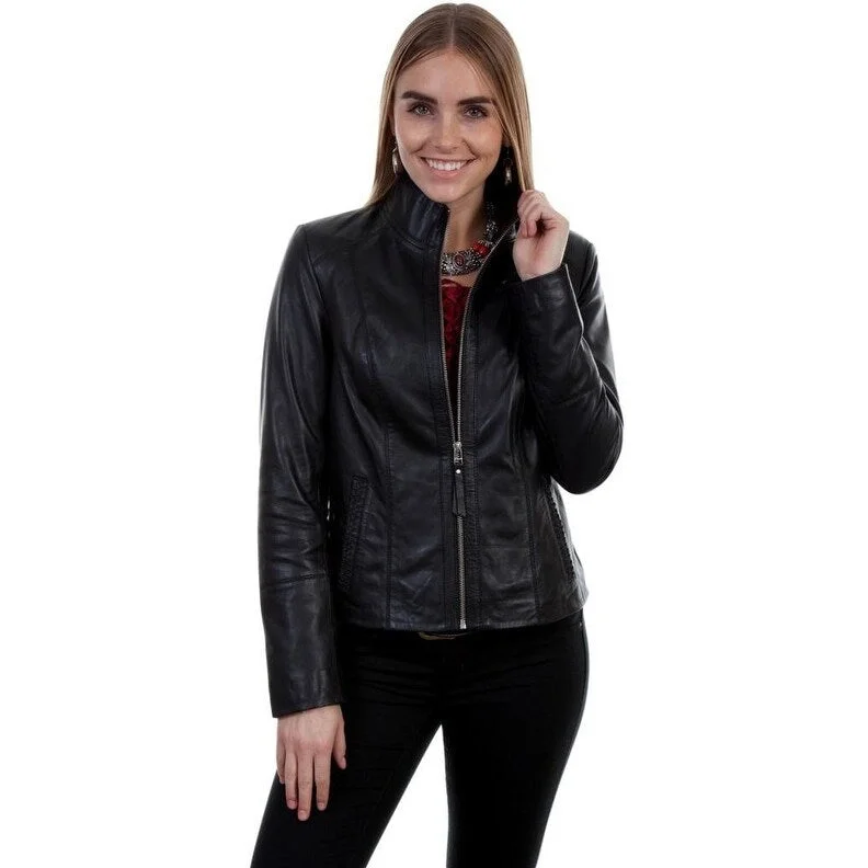 Scully Western Jacket Womens Front Closure Stand Collar Leather F0_L5Cycling Jackets