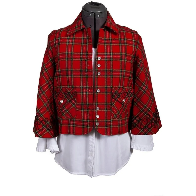 Scully Western Jacket Womens Tartan Plaid Wool Button Red F0_SH5001Windproof Jackets