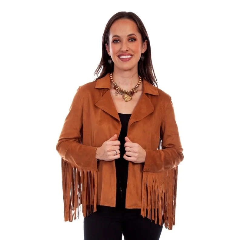 Scully Western Jacket Womens Ultra Suede Fringe Microfiber F0_HC769Ribbed Cuff Jackets