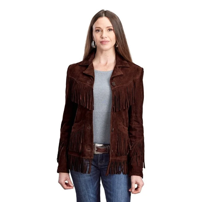 Stetson Western Jacket Womens Fringe Brown 11-098-0539-0076 BRCultural Jackets