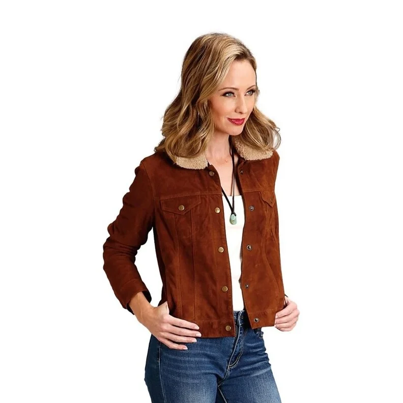 Stetson Western Jacket Womens Front Flaps Brown 11-098-0539-7088 BRCultural Jackets