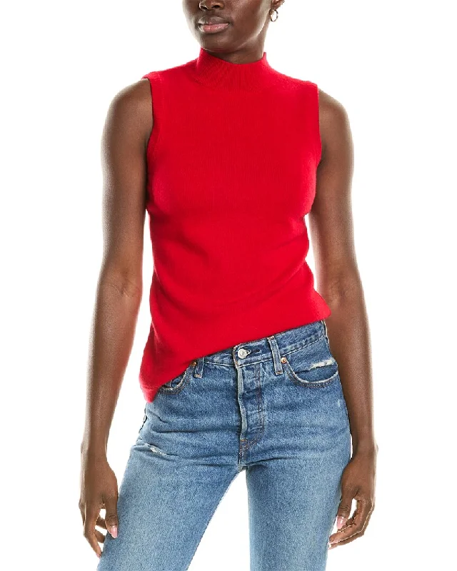 V-Neck Knit TopsSofiacashmere Mock Neck Cashmere Tank