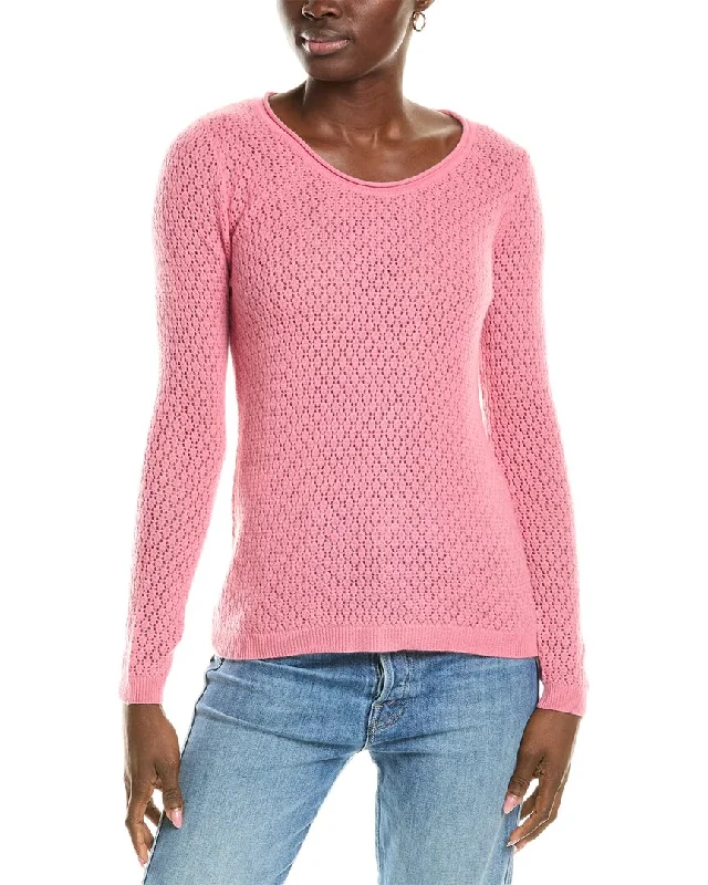 Sheer Knit TopsSofiacashmere Pointelle Scoop Neck Cashmere Sweater