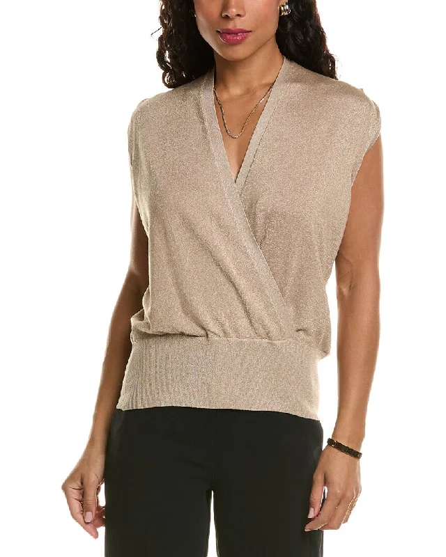 Angora Knit TopsElie Tahari Faux Wrap Sweater