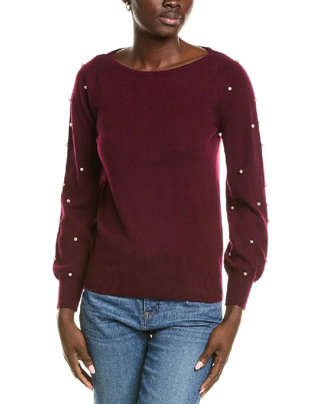 Artist Knit TopsSofiacashmere Embellished Cashmere Sweater