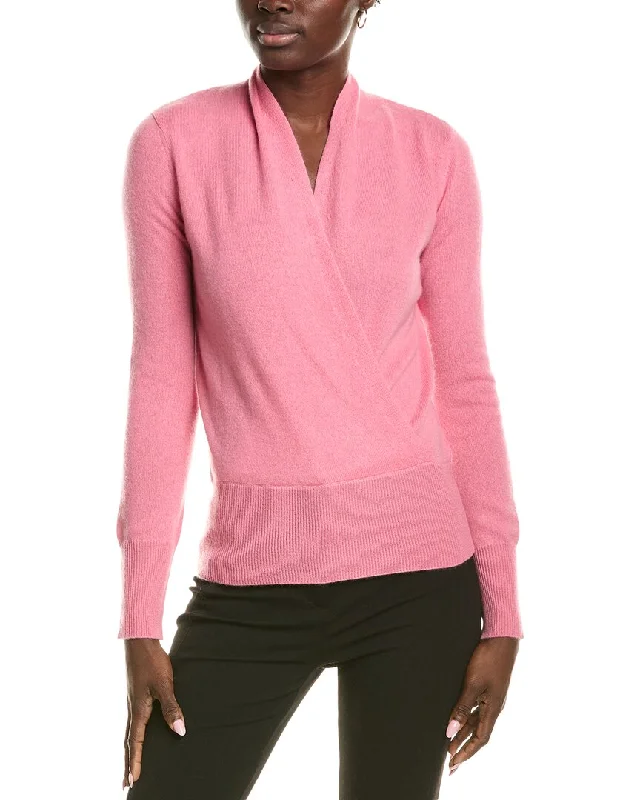 Sports Team Knit TopsSofiacashmere Modern Faux Wrap Cashmere Sweater