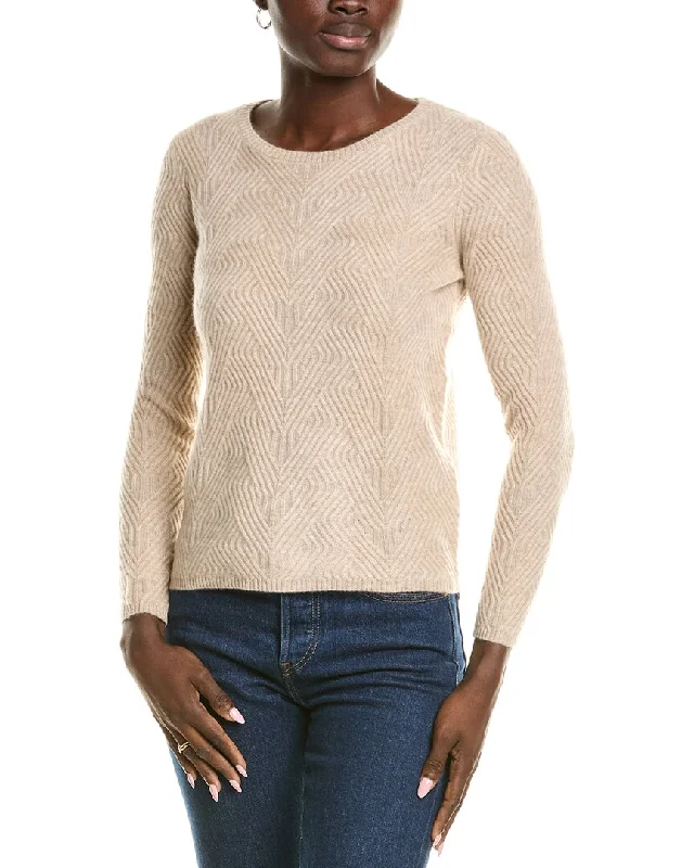 College Knit TopsSofiacashmere Trellis Cable Cashmere Sweater