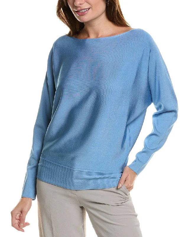 Cycling Knit TopsLafayette 148 New York Bateau Neck Dolman Sweater