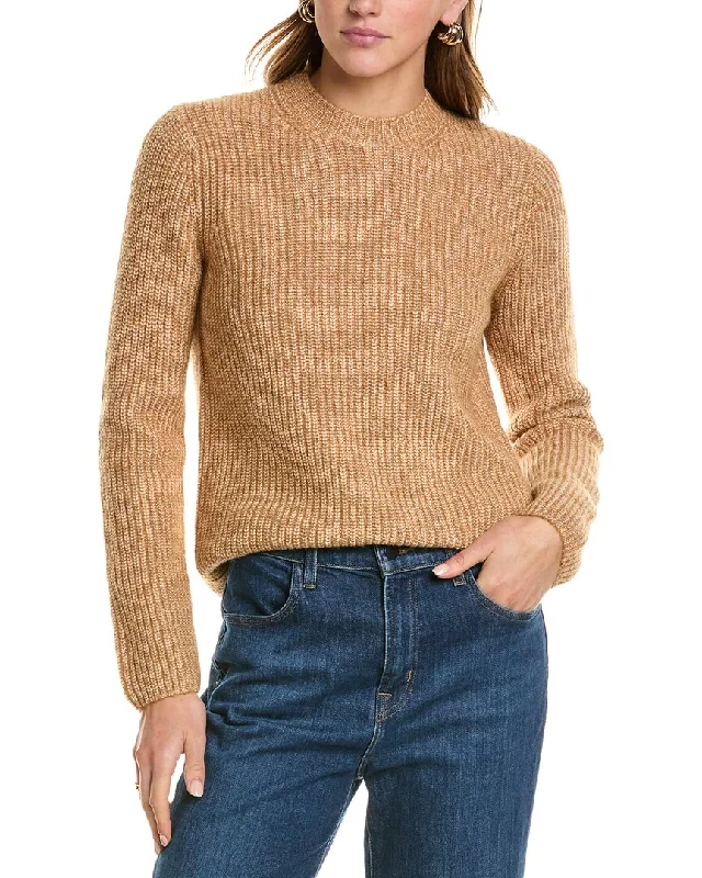 Yoga Knit TopsVince Shaker Rib Wool & Alpaca-Blend Sweater