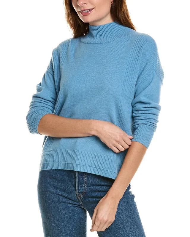 Acrylic Knit TopsDesign History Mock Neck Cashmere Sweater