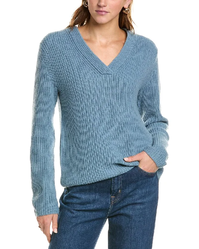 Fringed Knit TopsVince Shaker Rib Wool & Alpaca-Blend Sweater